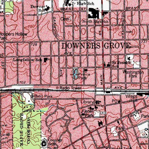 Topographic Map of Prince Park, IL
