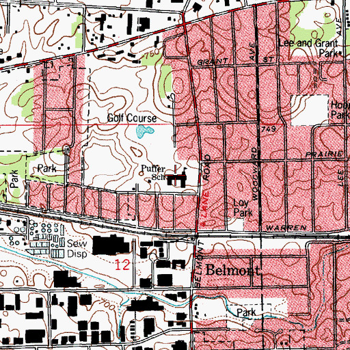 Topographic Map of Henry Puffer School, IL