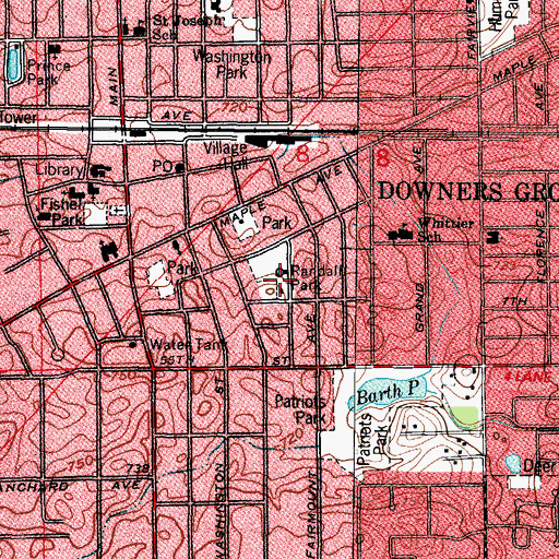 Topographic Map of Randall Park, IL