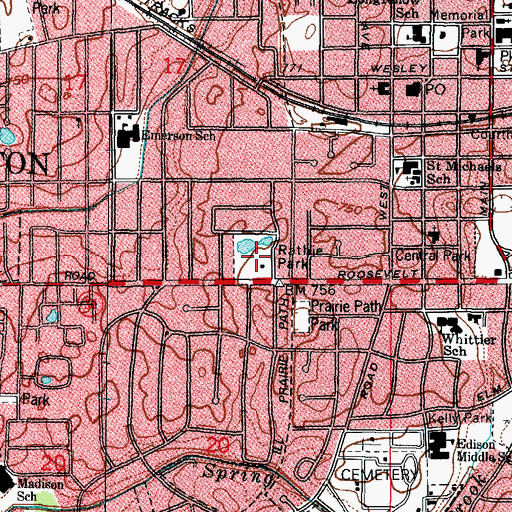 Topographic Map of Rathje Park, IL