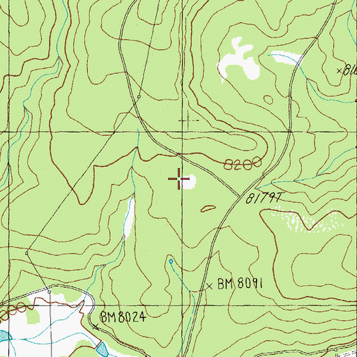 Topographic Map of Beaverhead Natural Lake, AZ