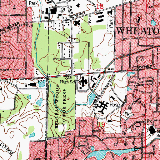 Topographic Map of Saint Francis High School, IL