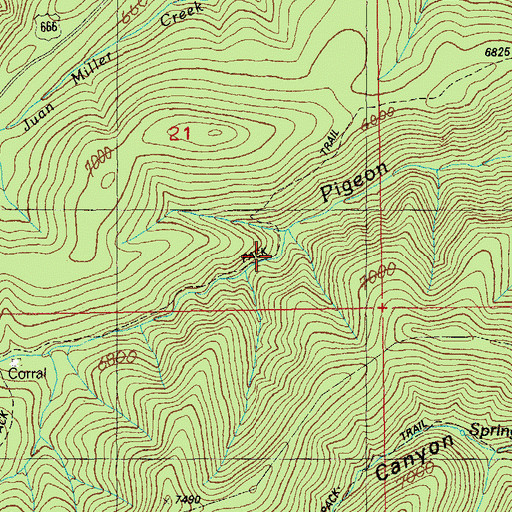 Topographic Map of Elbow Spring, AZ