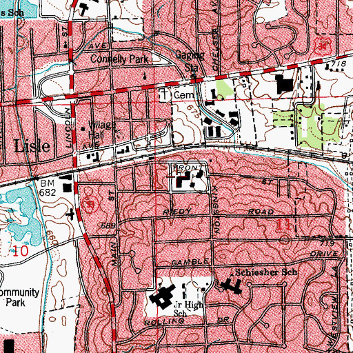 Topographic Map of Saint Joan of Arc School, IL