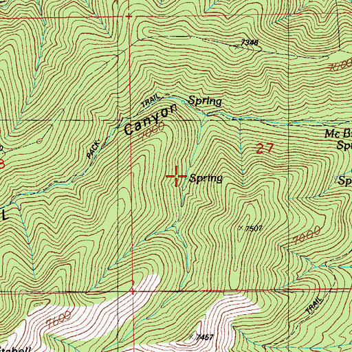 Topographic Map of Mitchell Spring, AZ