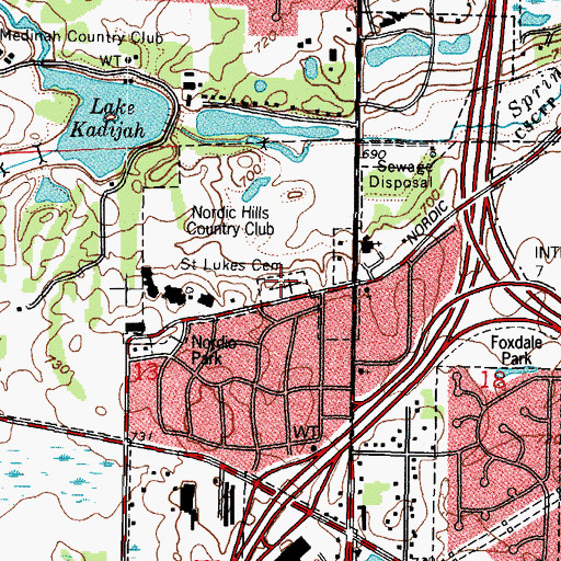 Topographic Map of Saint Lukes Lutheran Cemetery, IL