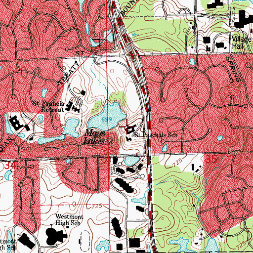 Topographic Map of Saint Paschals School, IL