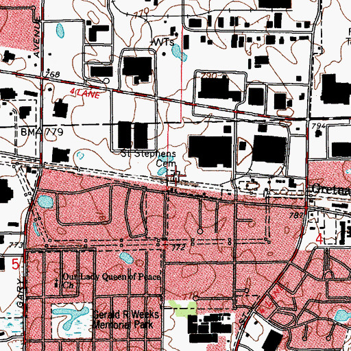 Topographic Map of Saint Stephens German Catholic Cemetery, IL