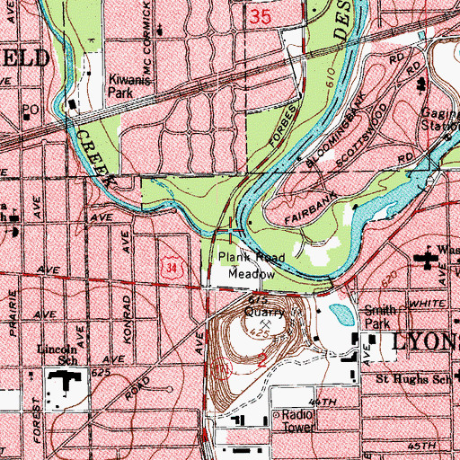 Topographic Map of Salt Creek, IL