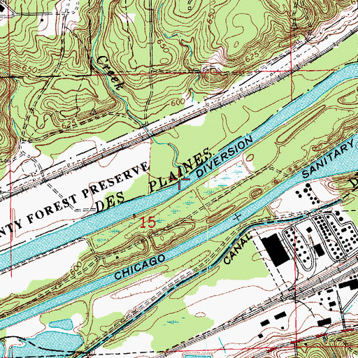 Topographic Map of Sawmill Creek, IL