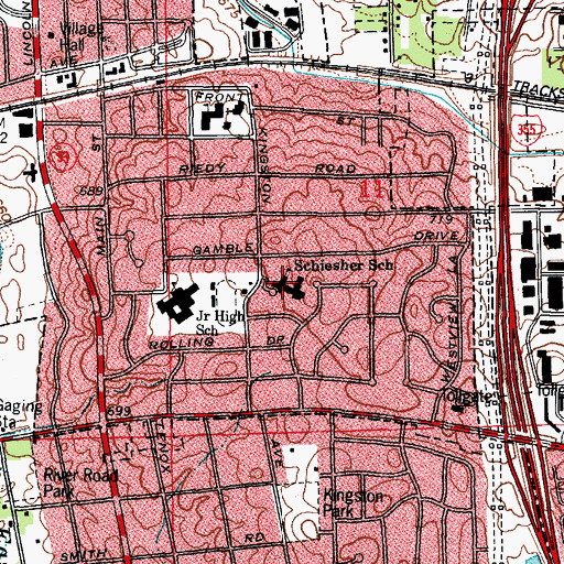 Topographic Map of Schiesher Elementary School, IL