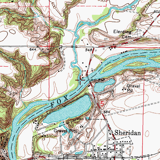 Topographic Map of Somonauk Creek, IL