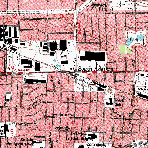 Topographic Map of South Addison, IL