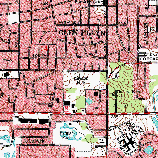 Topographic Map of South Side Park, IL