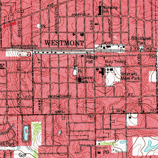 Topographic Map of Community Unit School District 201, IL