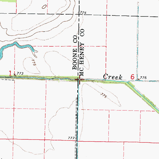 Topographic Map of Spring Creek, IL