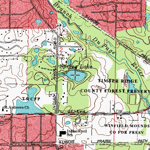 Topographic Map of Spring Lake, IL