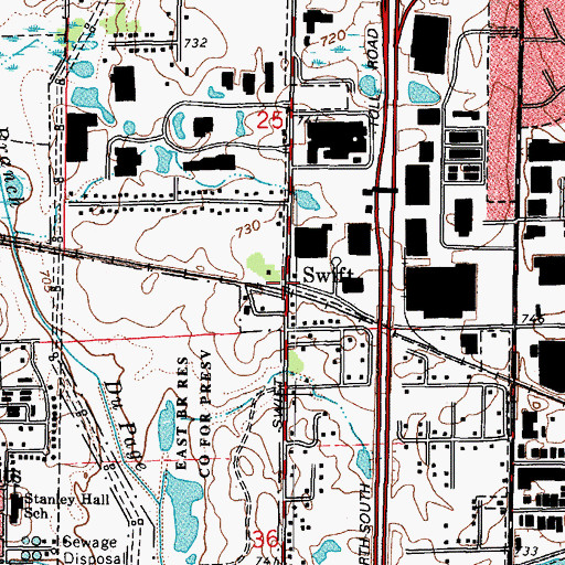 Topographic Map of Swift, IL