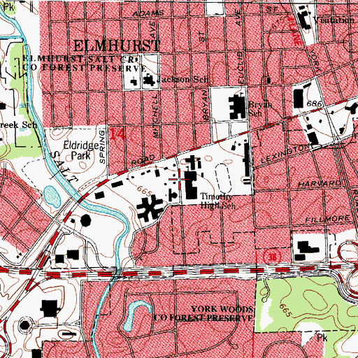 Topographic Map of Timothy High School, IL