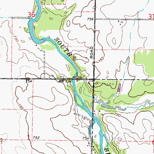 Topographic Map of Trimble Run, IL