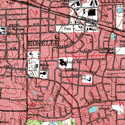 Topographic Map of Trinity Lutheran School, IL