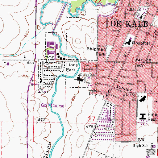 Topographic Map of Tyler Elementary School, IL