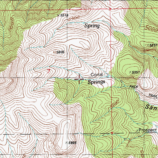 Topographic Map of Butte Spring, AZ