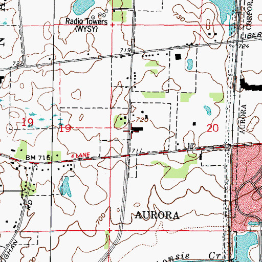Topographic Map of Waubonsie School (historical), IL