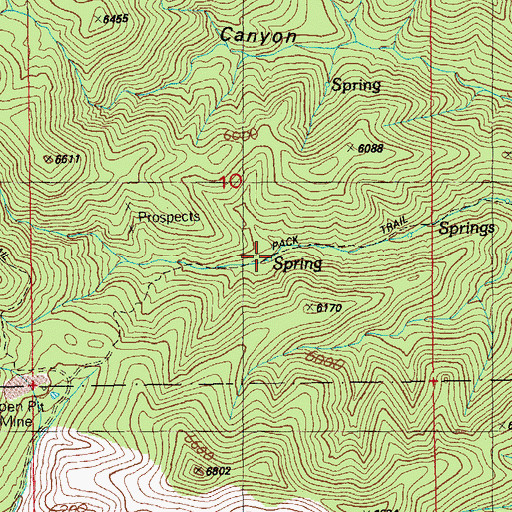Topographic Map of Upper Cove Creek Spring, AZ