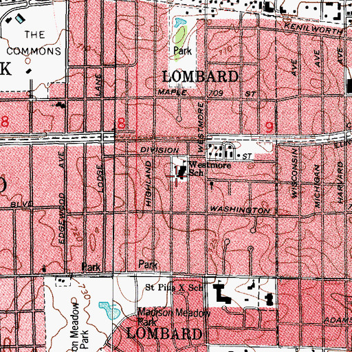 Topographic Map of Westmore Elementary School, IL