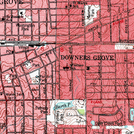 Topographic Map of Whittier Elementary School, IL