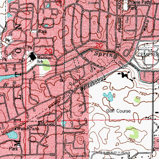 Topographic Map of Williams Academy, IL