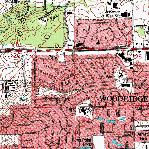 Topographic Map of Woodridge, IL
