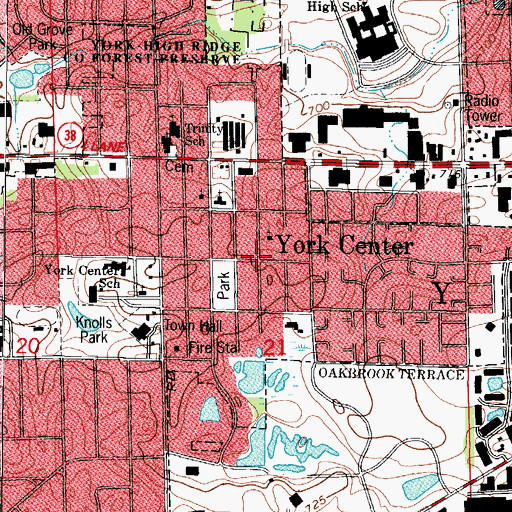 Topographic Map of York Center, IL