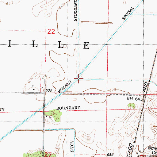 Topographic Map of Crooked Creek, IL