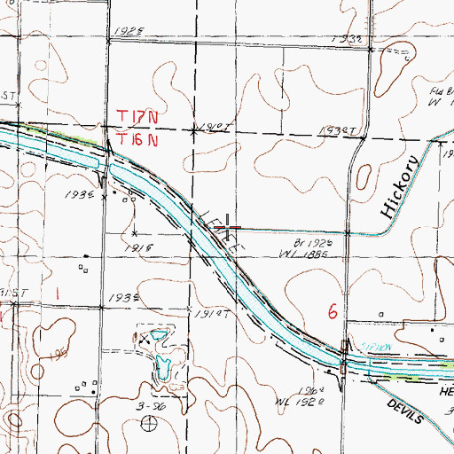 Topographic Map of Hickory Creek, IL
