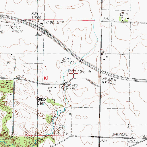 Topographic Map of Sapp School (historical), IL