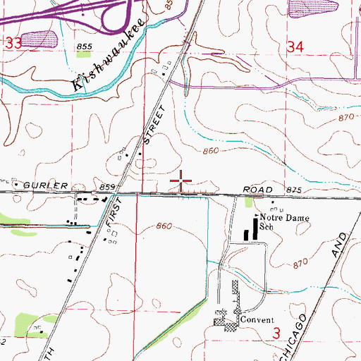 Topographic Map of DeKalb County, IL