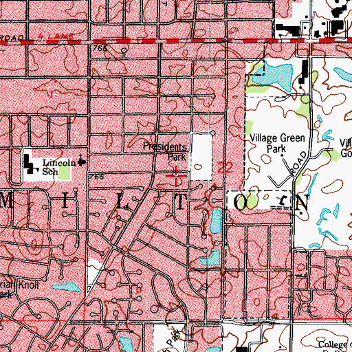 Topographic Map of DuPage County, IL