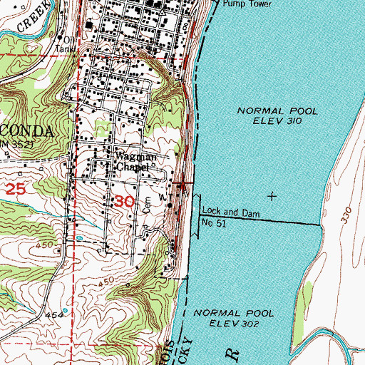 Topographic Map of Barton Landing Light, IL