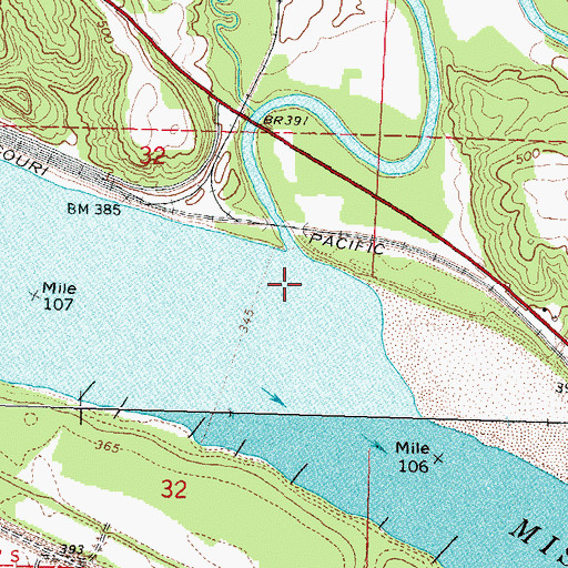 Topographic Map of Marys River Post Light, IL