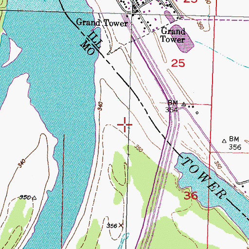 Topographic Map of Dryden Post Light (historical), IL