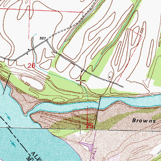 Topographic Map of Brooks Point Post Light, IL