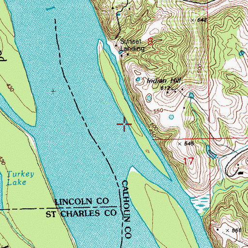 Topographic Map of Johnson Island, IL