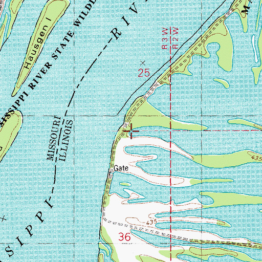 Topographic Map of Turner Landing, IL