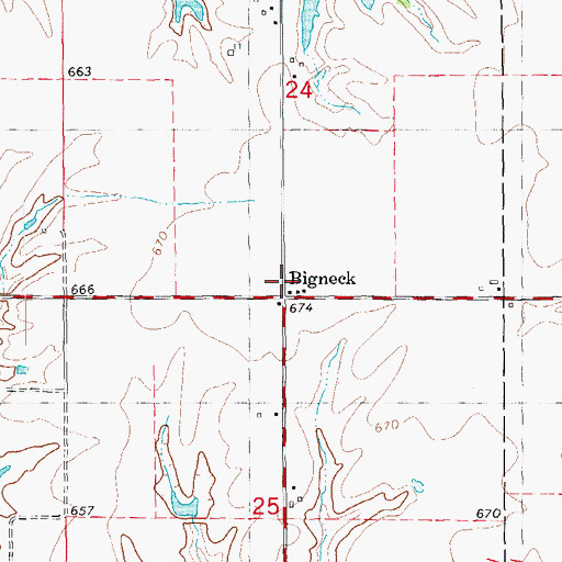 Topographic Map of Bigneck, IL