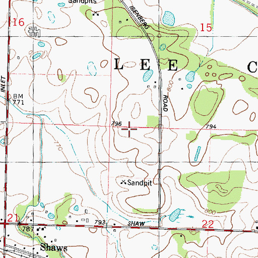 Topographic Map of Township of Lee Center, IL