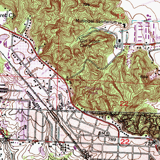 Topographic Map of Township of Richwoods, IL