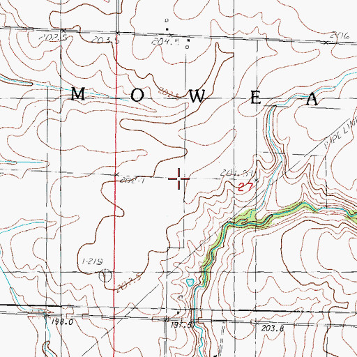 Topographic Map of Township of Moweaqua, IL