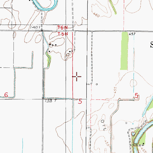 Topographic Map of Township of Sainte Marie, IL